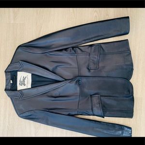 Black leather Burberry jacket